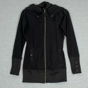 Burton Dryride Ho Chi Minh Sweater Jacket Hooded Black Sz XS High Collar Soft